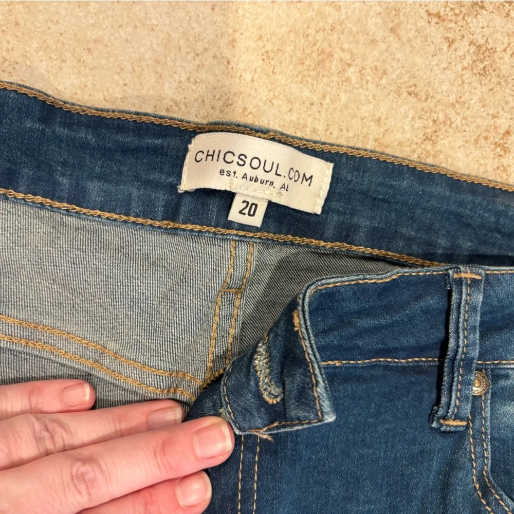 Chic Soul Casting Shadows Skinny Jean Medium Wash Size 20 - Picture 3 of 7